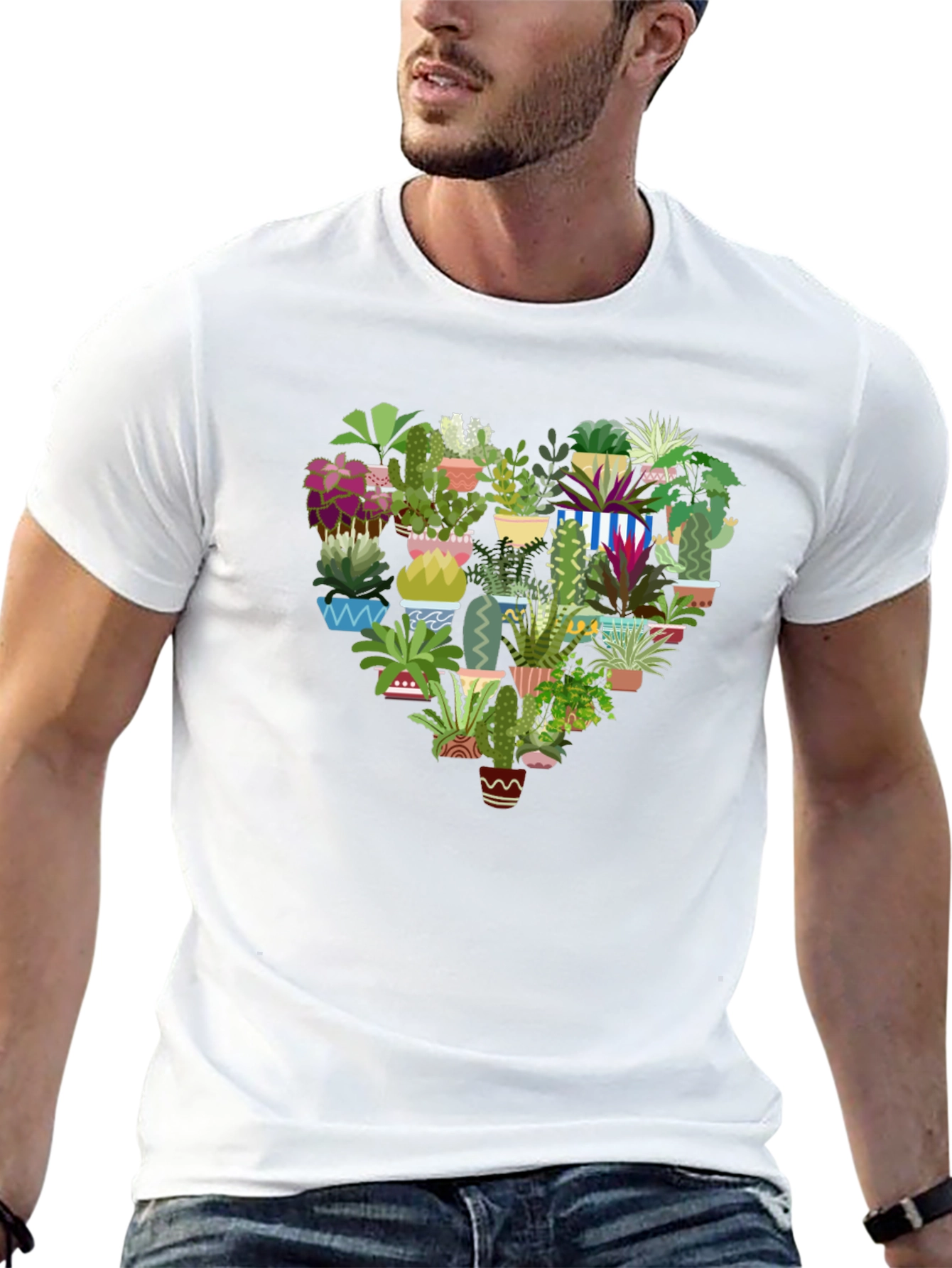 Cactus Heart T-Shirt - Modern Graphic Tee