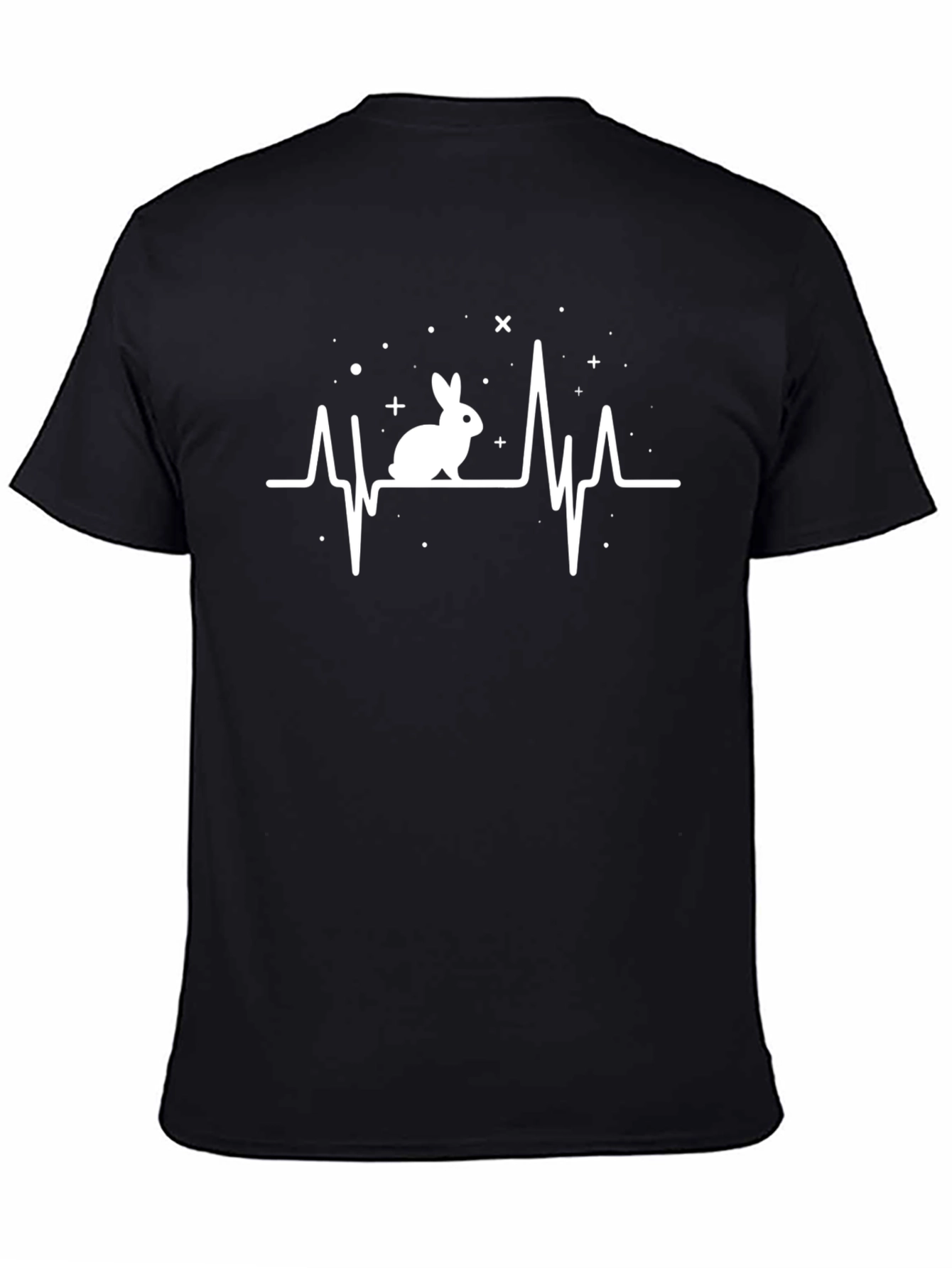Rabbit Heartbeat T-Shirt - Black Graphic Tee