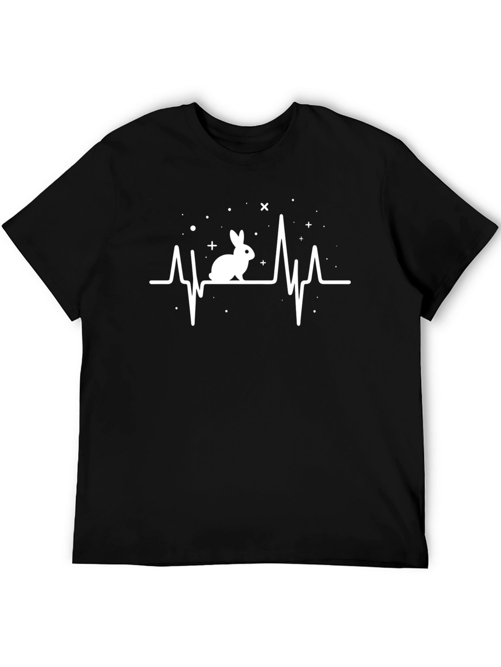 Rabbit Heartbeat T-Shirt - Black Graphic Tee