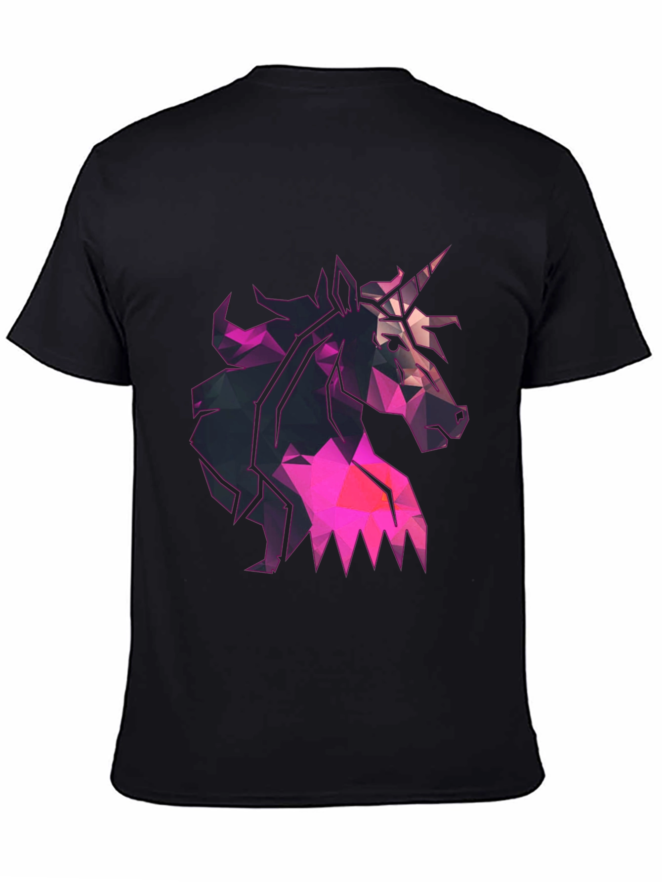 Geometric Unicorn Graphic Tee - Black T-Shirt