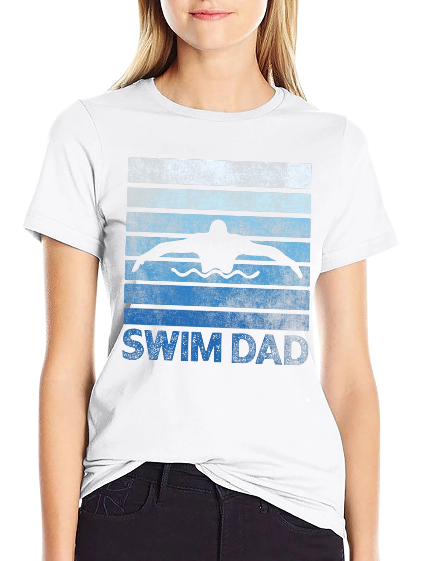 Swim Dad Graphic T-Shirt - Swimmer Father Tee