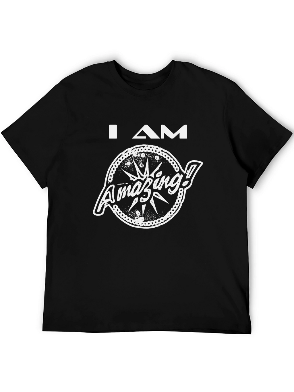 I AM Amazing Graphic T-Shirt - Black Cotton Tee