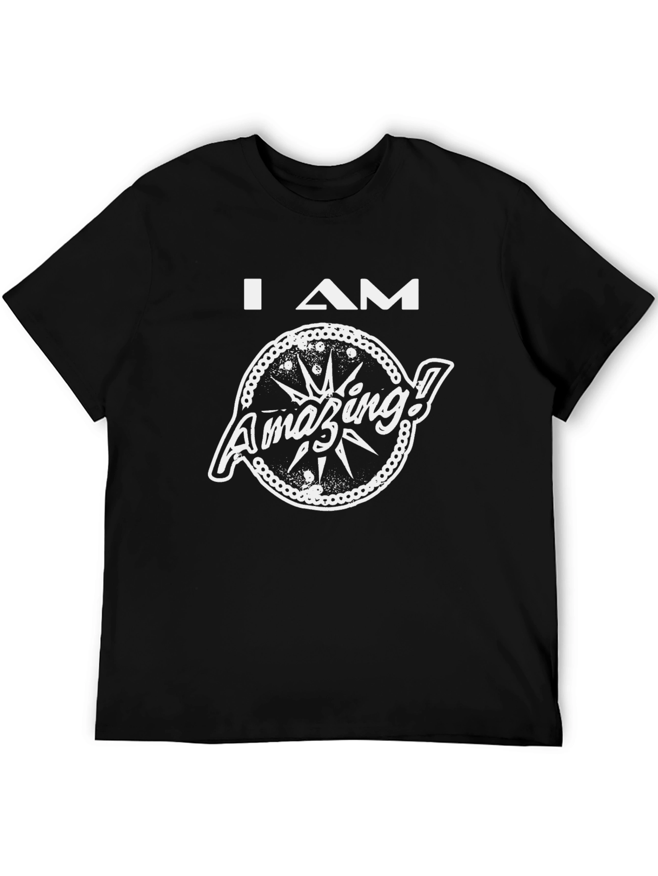I AM Amazing Graphic T-Shirt - Black Cotton Tee