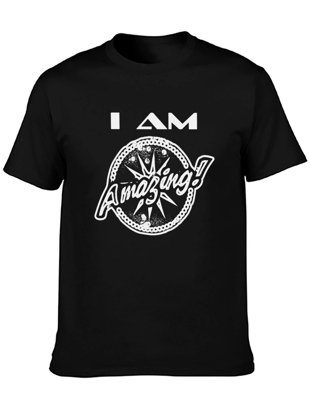I AM Amazing Graphic T-Shirt - Black Cotton Tee