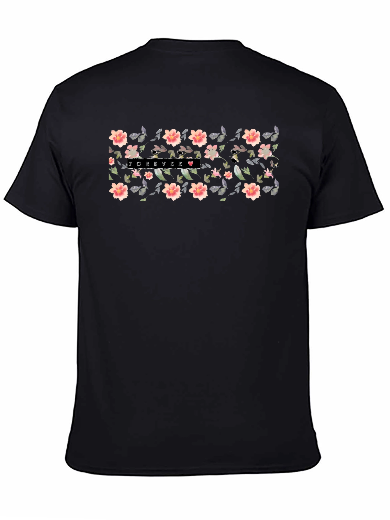 Forever Floral Graphic Tee - Mens Black T-Shirt