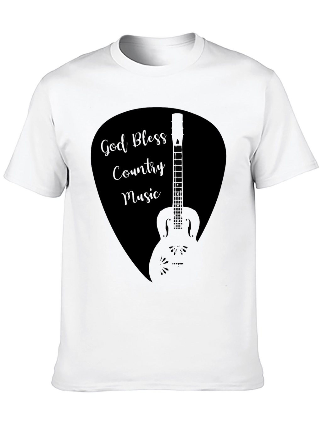 God Bless Country Music Guitar Pick Black T-Shirt