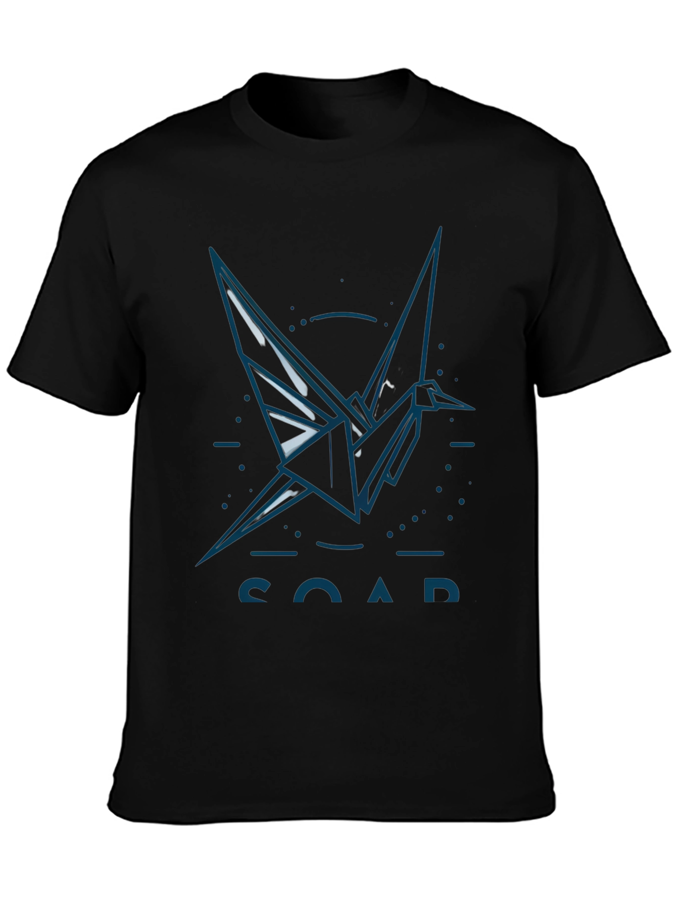 Origami Crane Graphic T-Shirt - Black