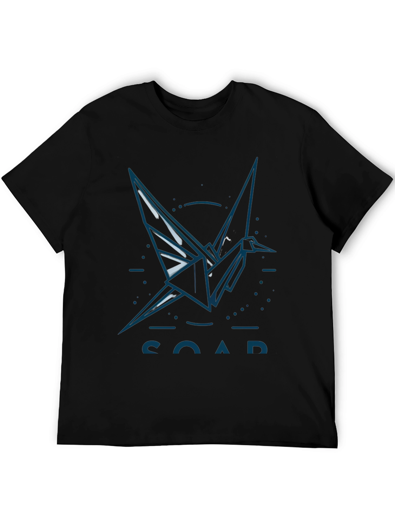 Origami Crane Graphic T-Shirt - Black