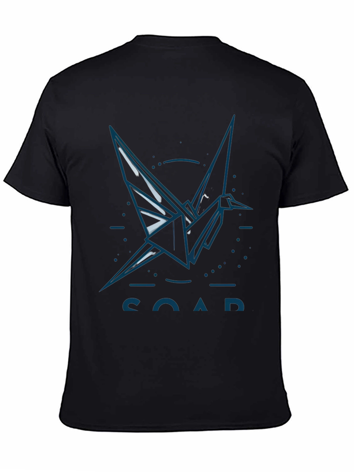 Origami Crane Graphic T-Shirt - Black