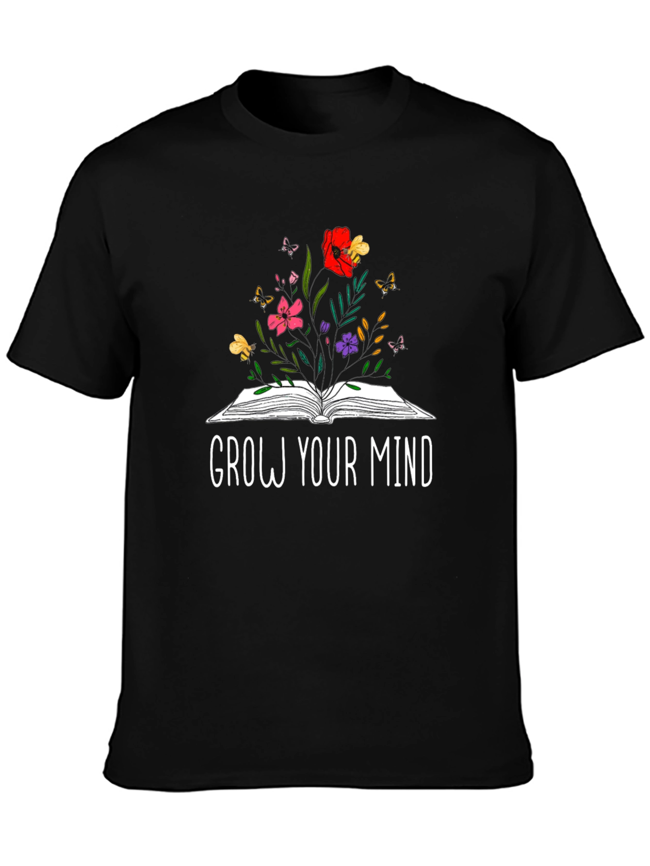 Grow Your Mind Black Graphic Tee