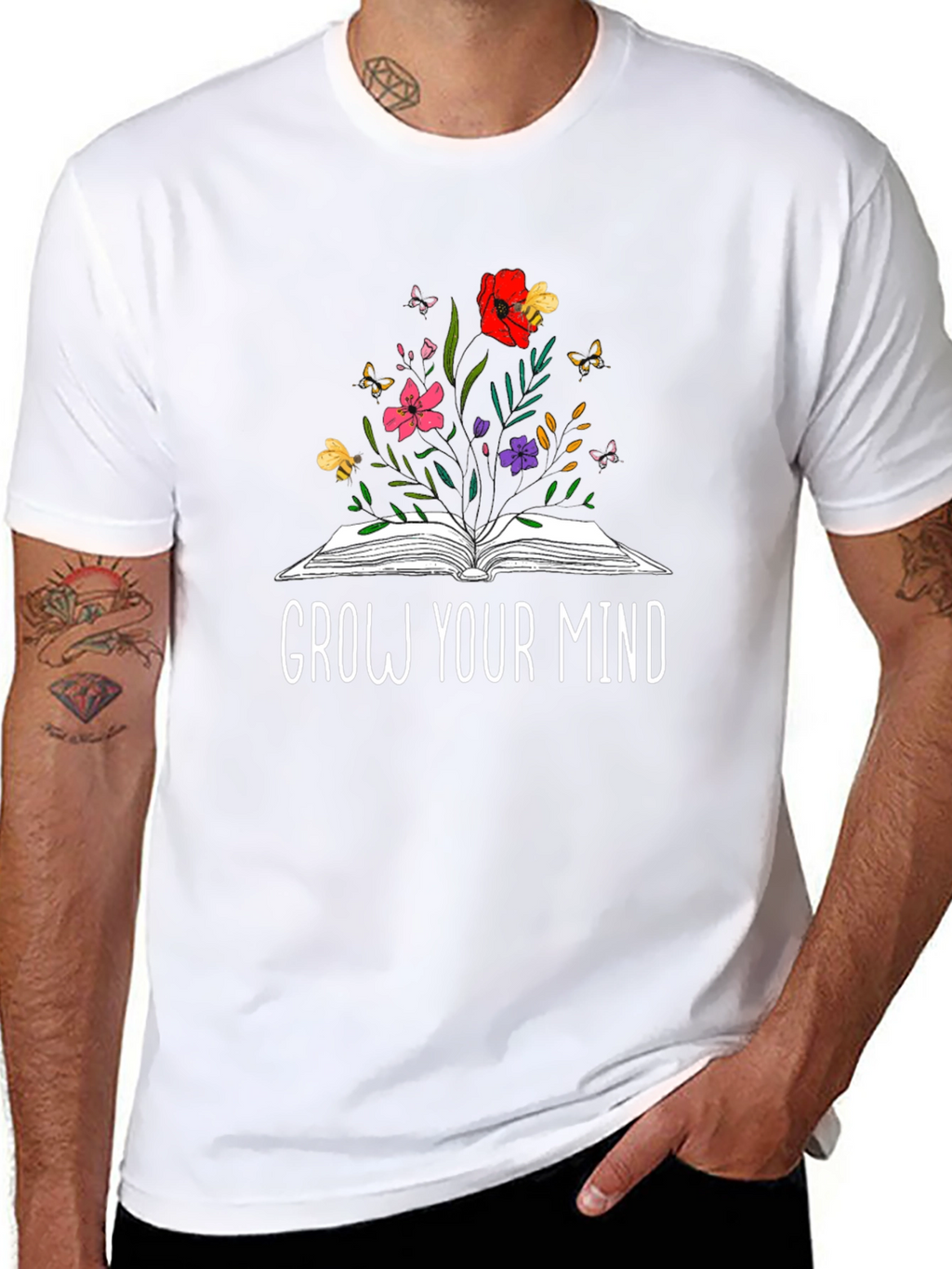 Grow Your Mind Black Graphic Tee
