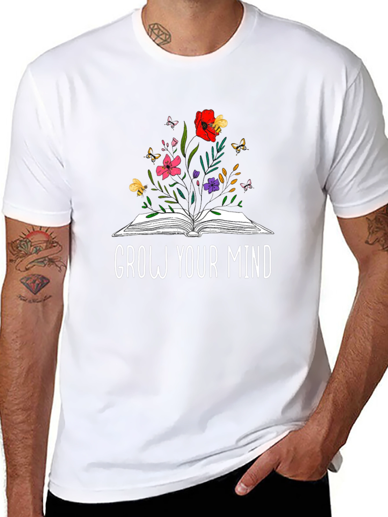 Grow Your Mind Black Graphic Tee