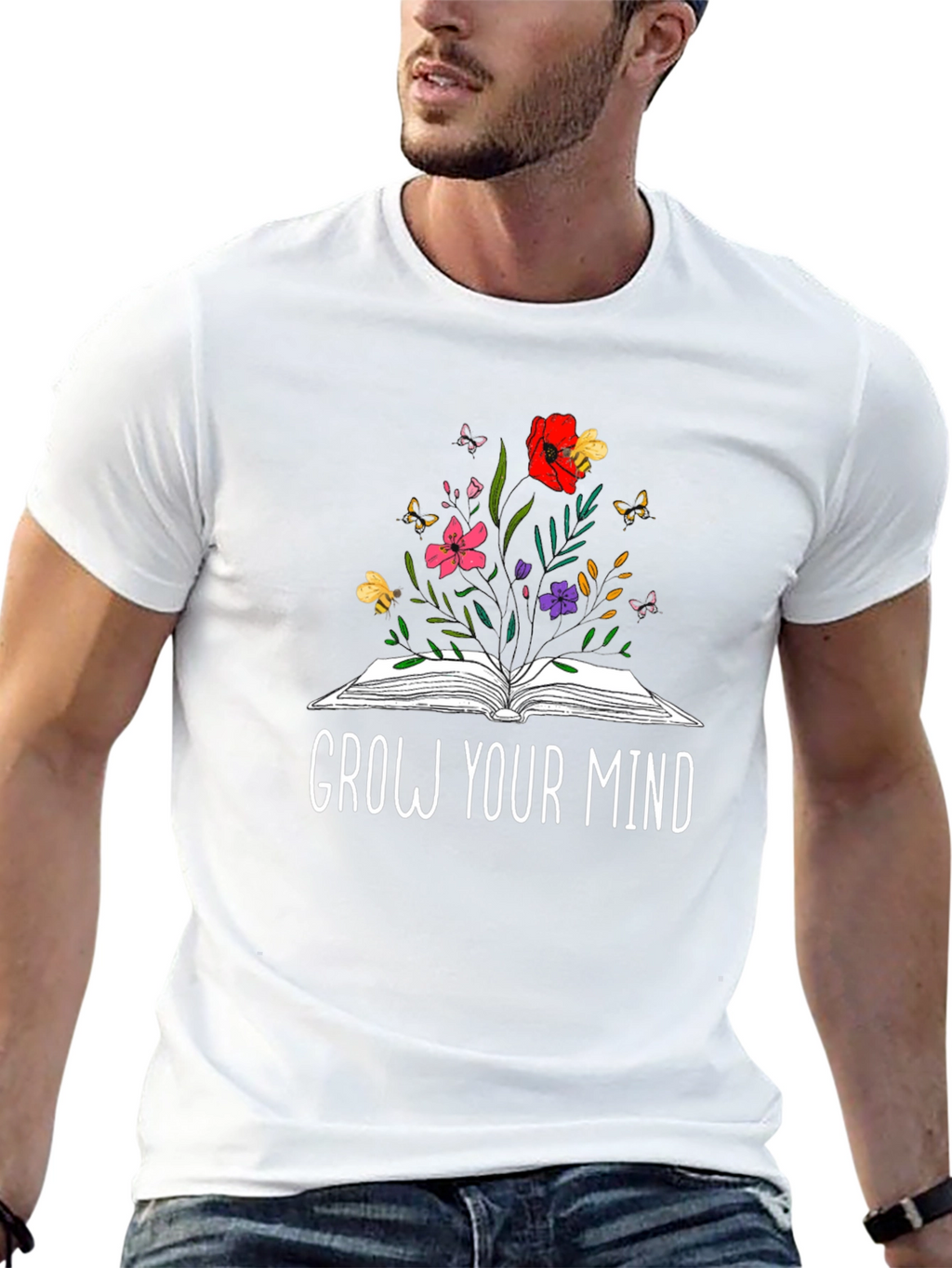 Grow Your Mind Black Graphic Tee