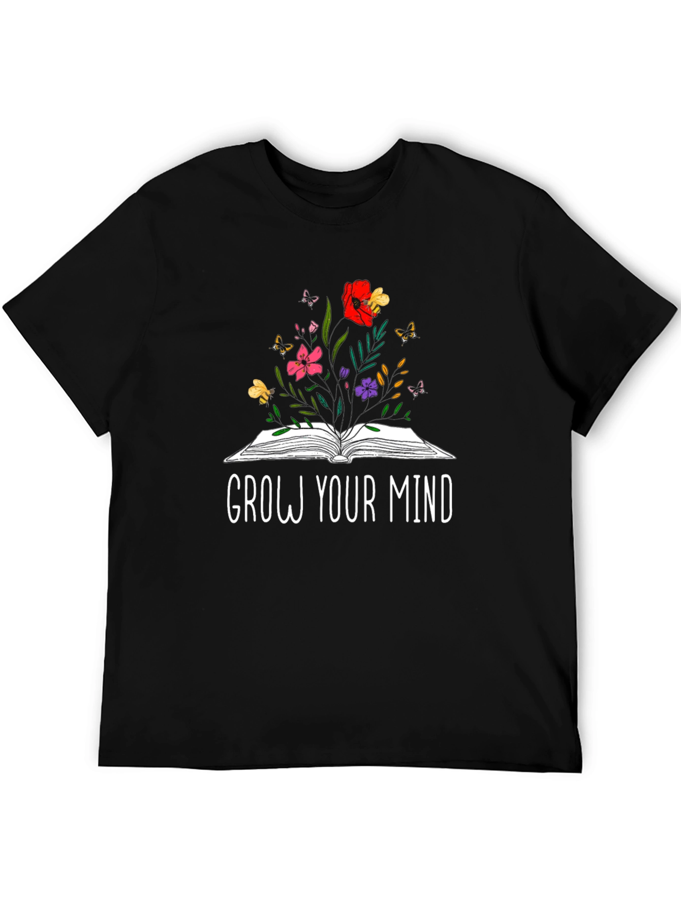 Grow Your Mind Black Graphic Tee