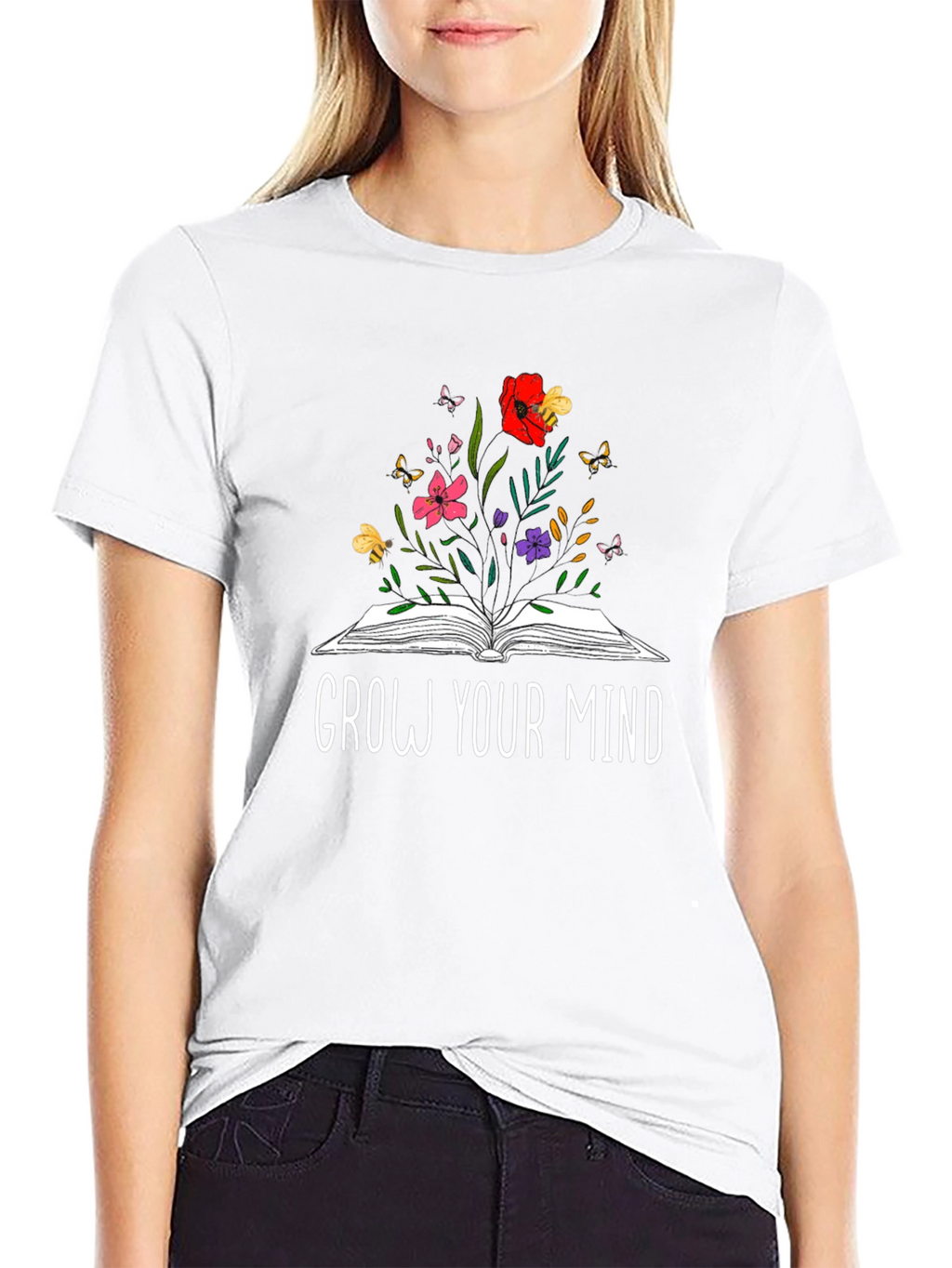 Grow Your Mind Black Graphic Tee