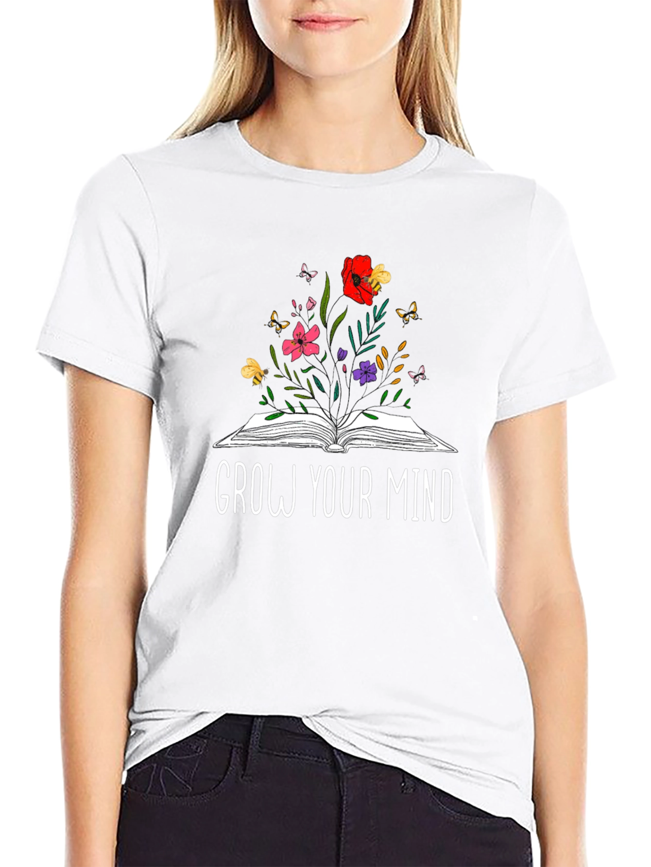 Grow Your Mind Black Graphic Tee