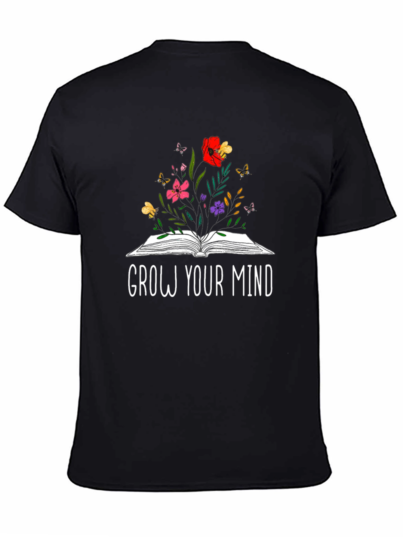 Grow Your Mind Black Graphic Tee