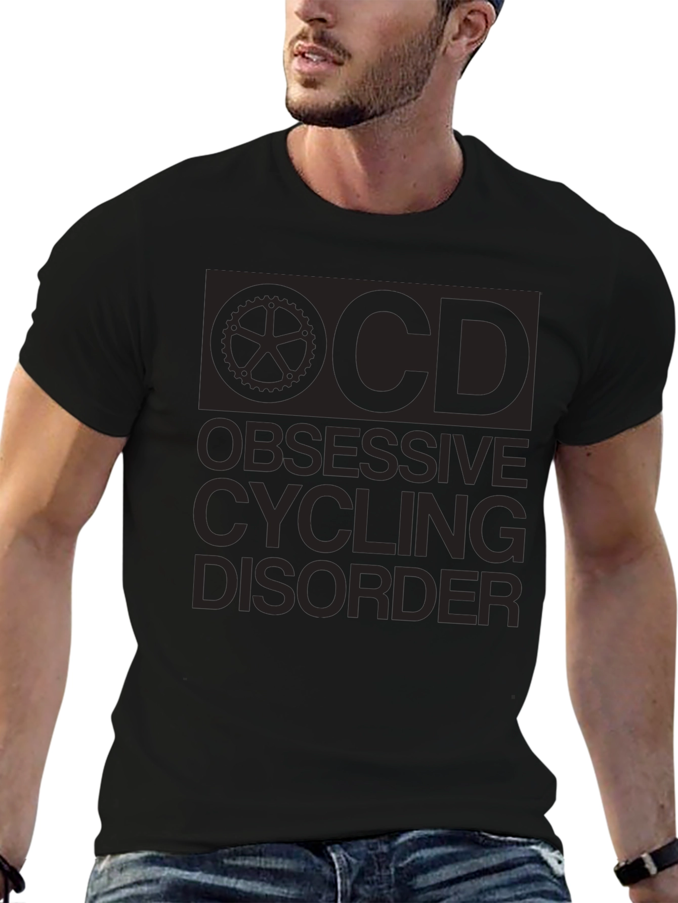 Obsessive Cycling Disorder Black Graphic T-Shirt