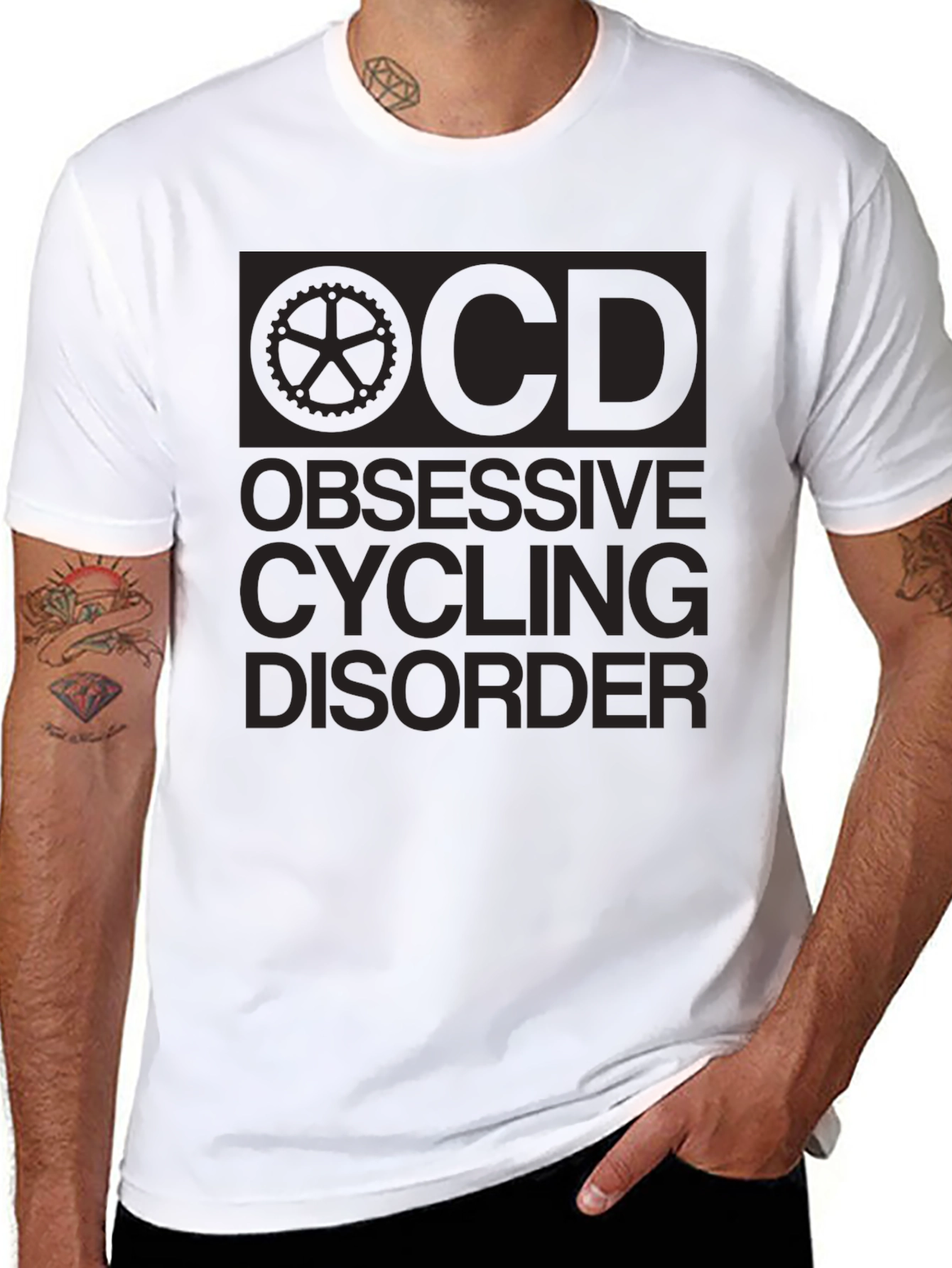 Obsessive Cycling Disorder Black Graphic T-Shirt