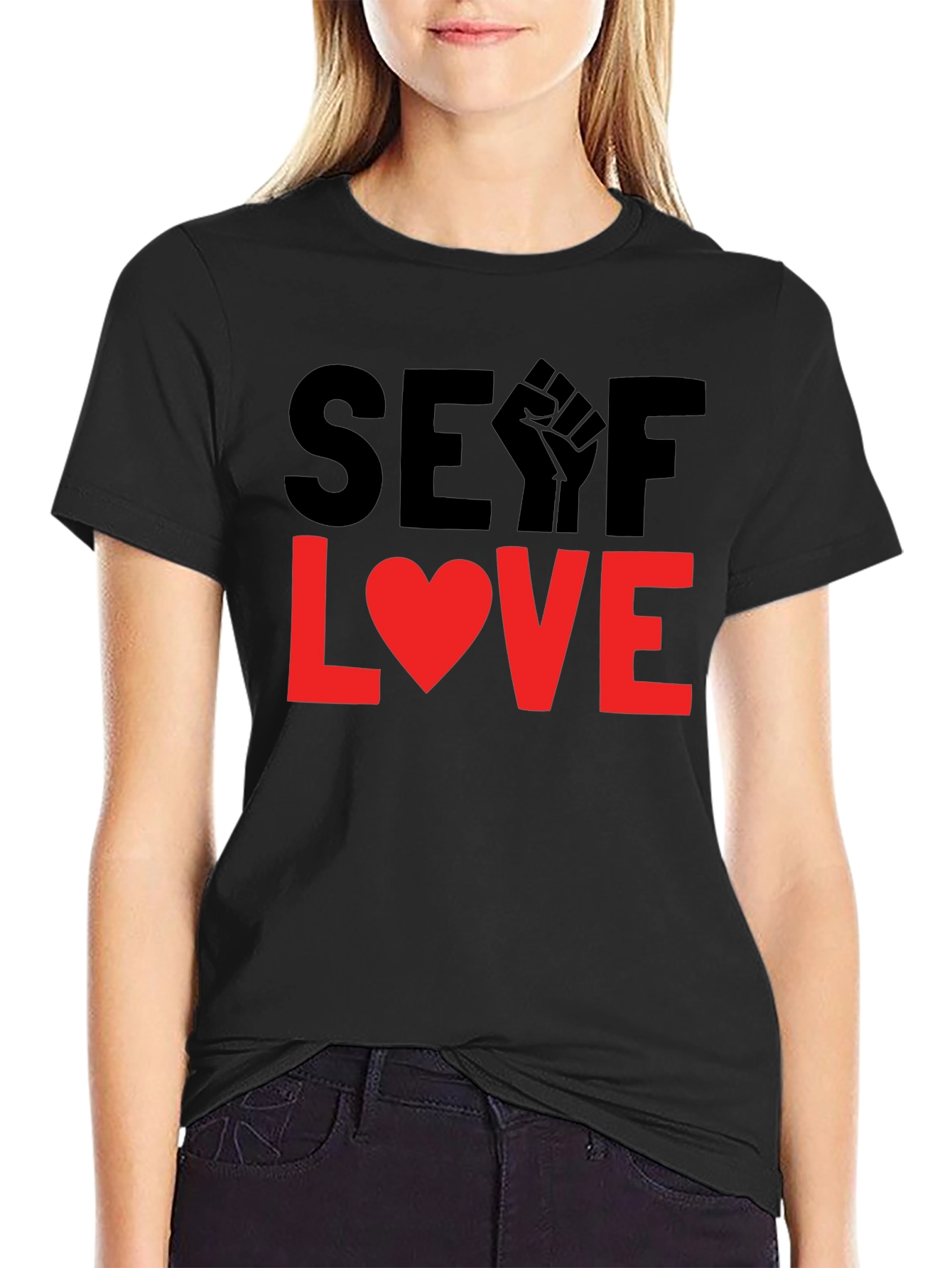 Self Love Graphic Tee - Black Short Sleeve Shirt