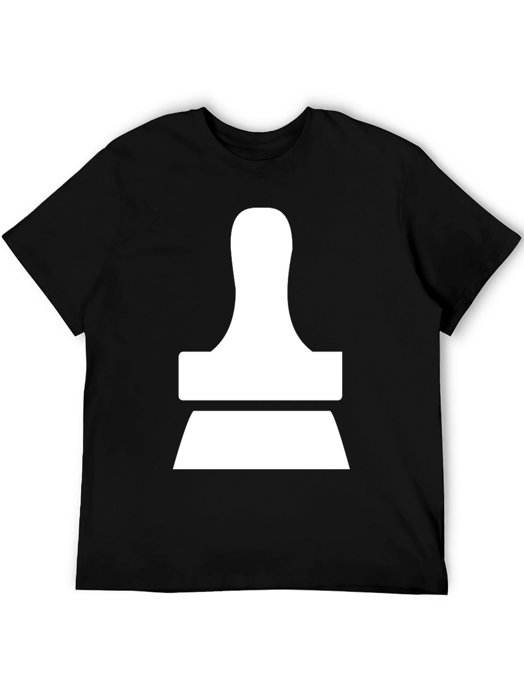Modern Abstract White Design on Black T-Shirt