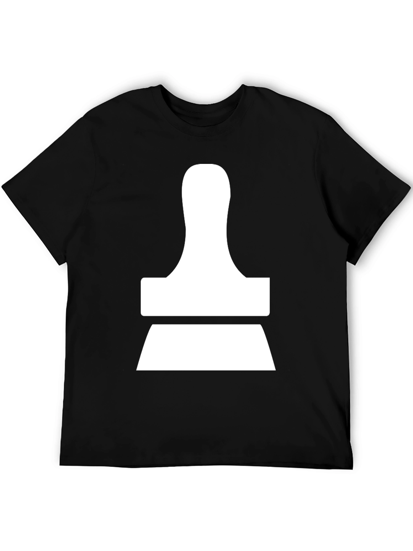 Modern Abstract White Design on Black T-Shirt