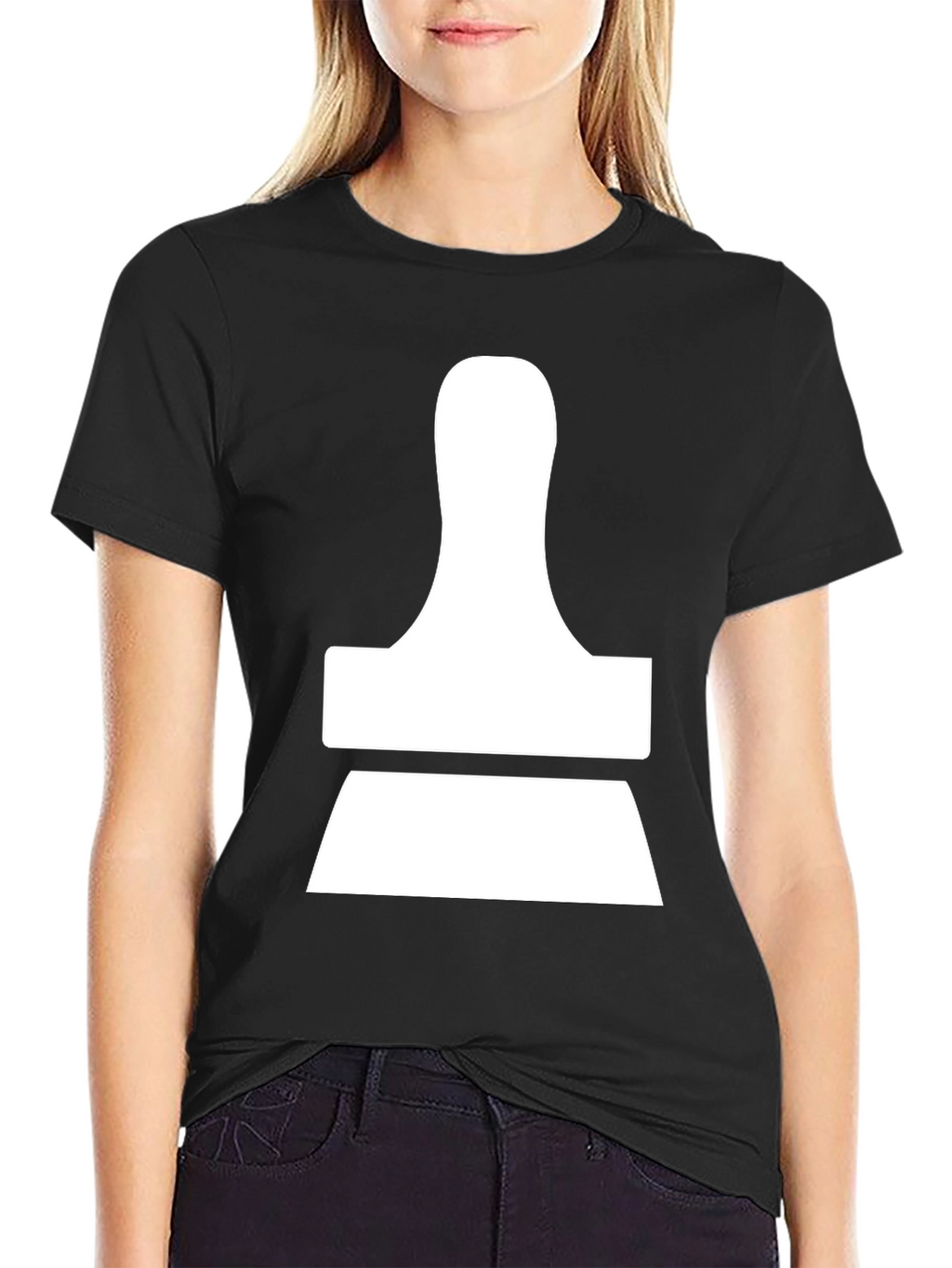 Modern Abstract White Design on Black T-Shirt