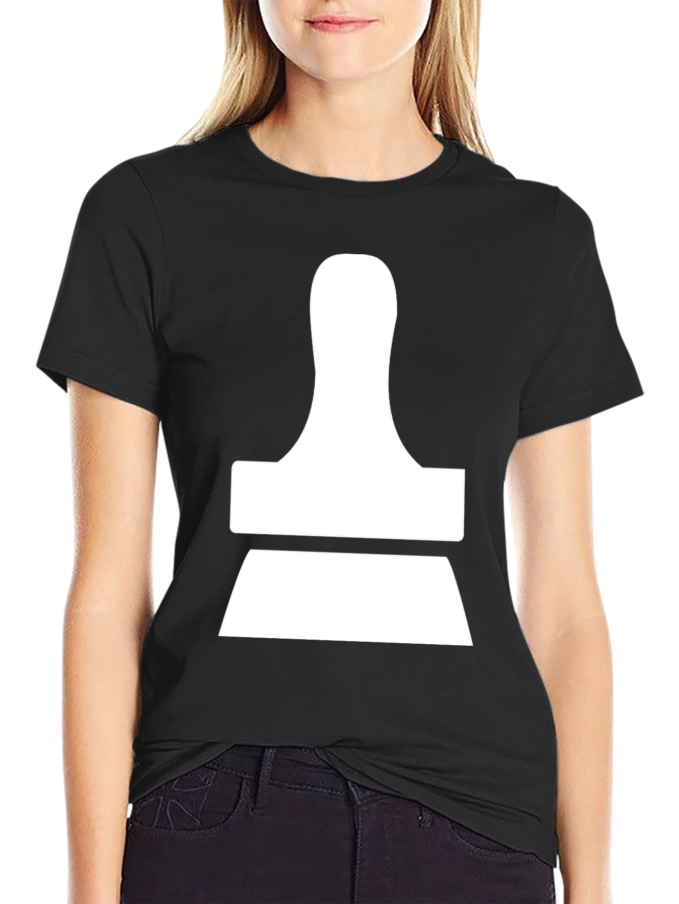 Modern Abstract White Design on Black T-Shirt