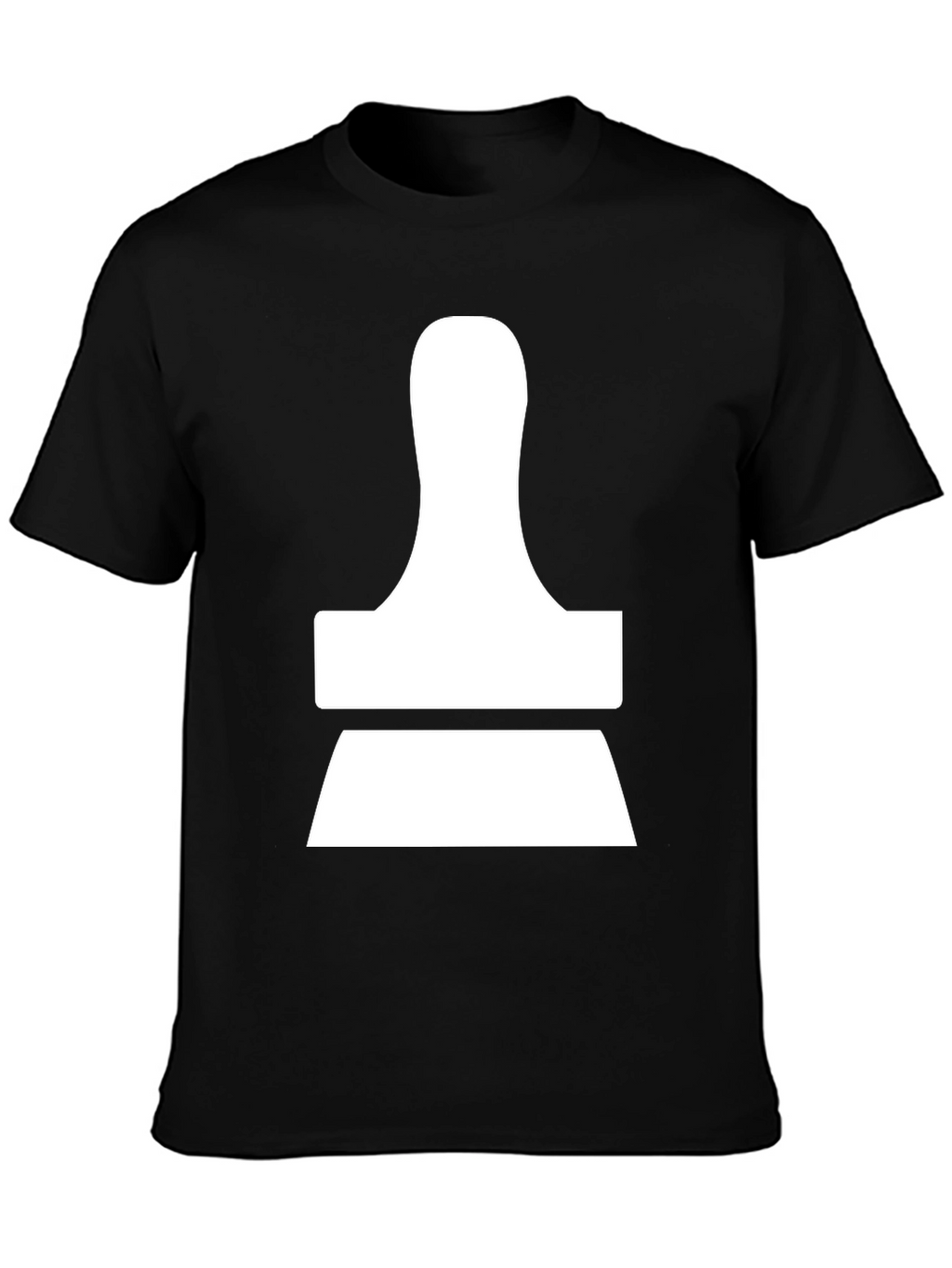 Modern Abstract White Design on Black T-Shirt