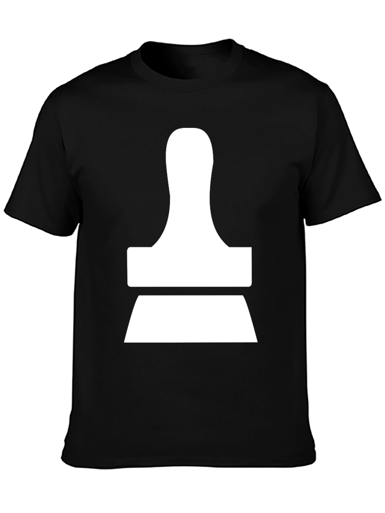 Modern Abstract White Design on Black T-Shirt