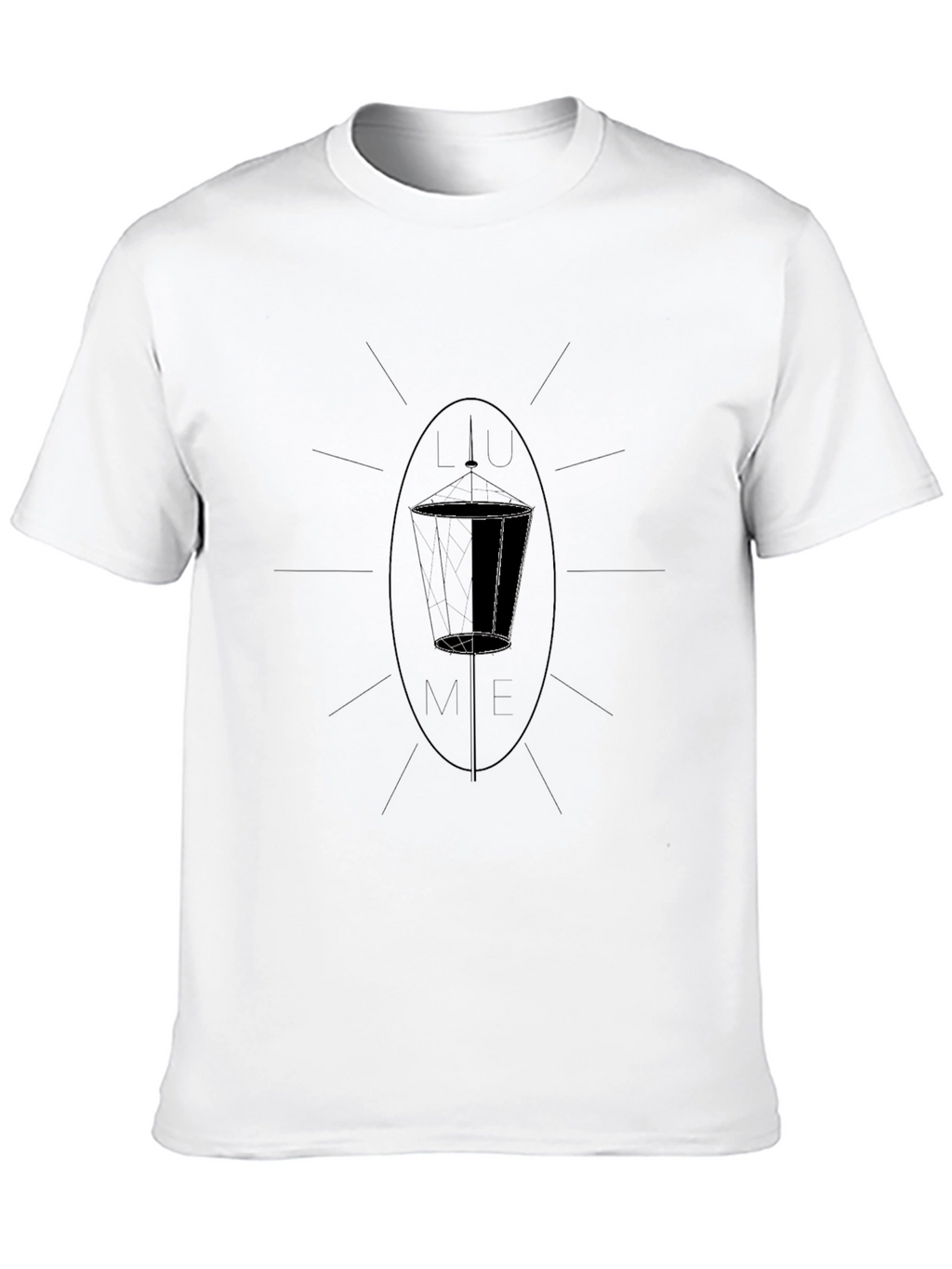 Minimalist Line Art Graphic Tee - Black