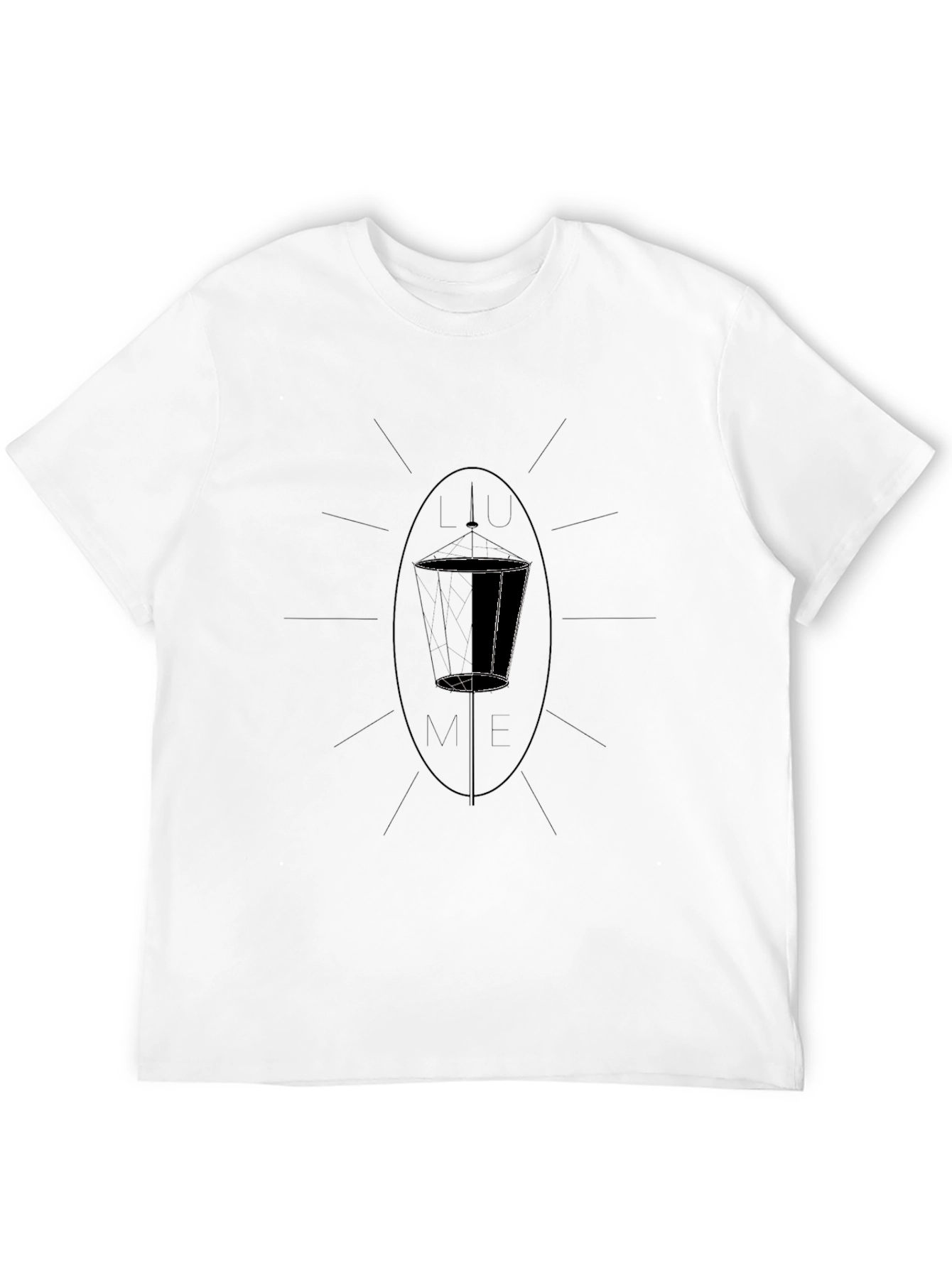 Minimalist Line Art Graphic Tee - Black