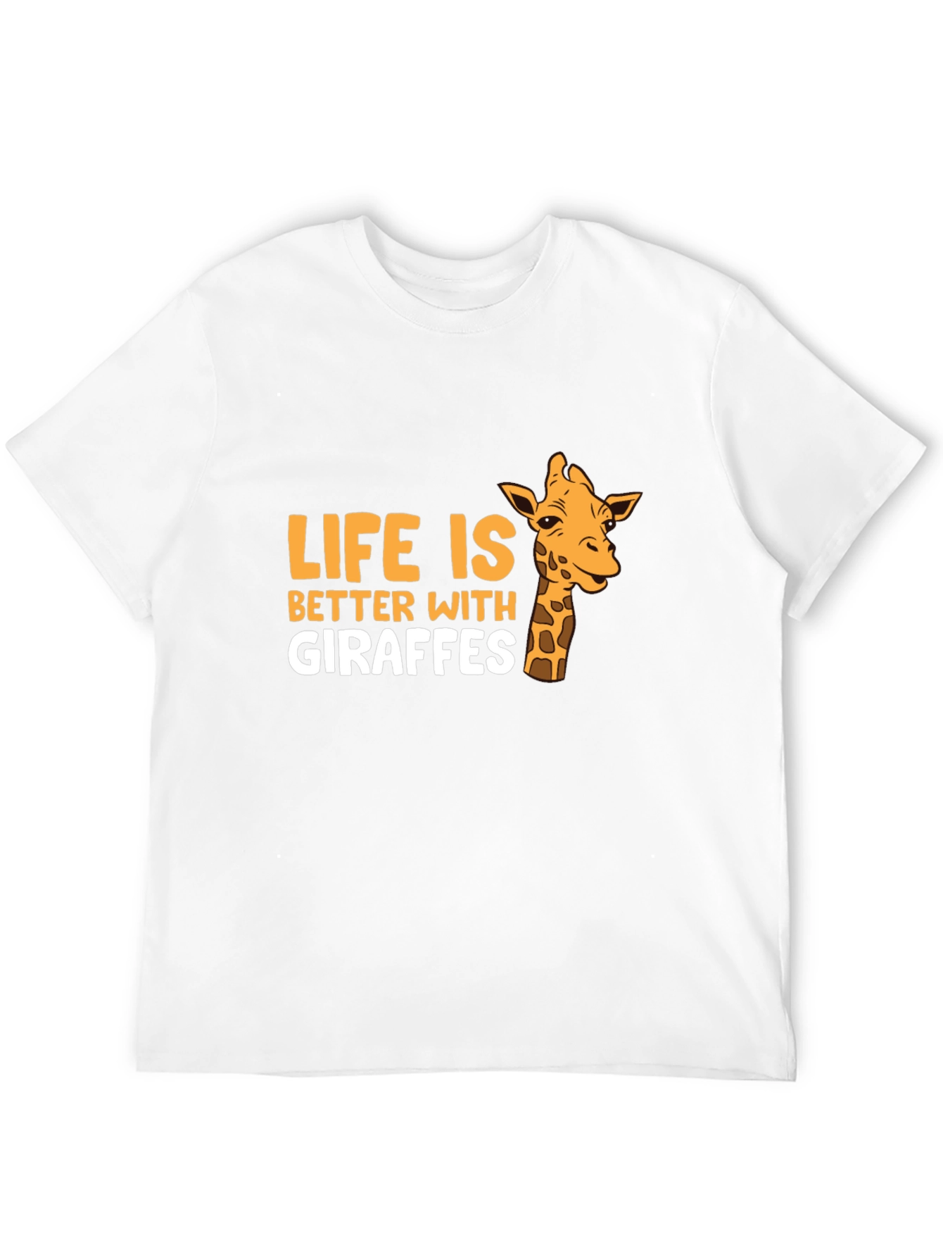 Life is Better With Giraffes Black T-Shirt