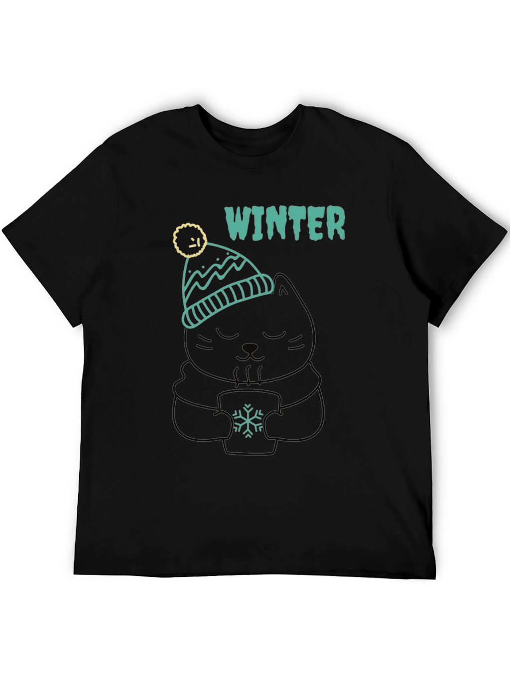 Winter Cat T-Shirt - Cozy & Cute