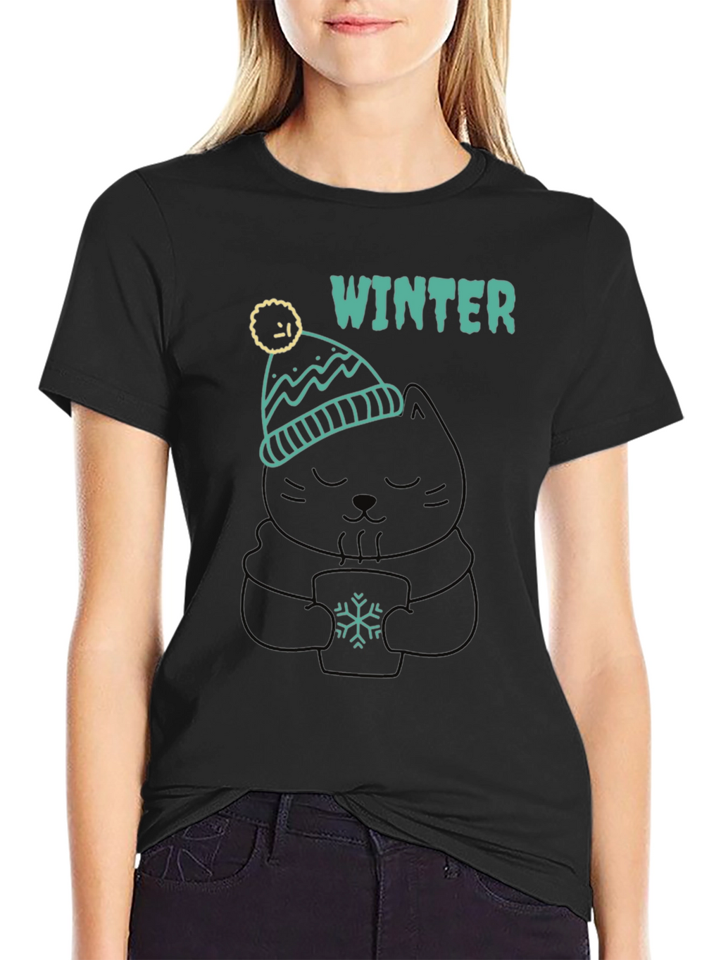 Winter Cat T-Shirt - Cozy & Cute