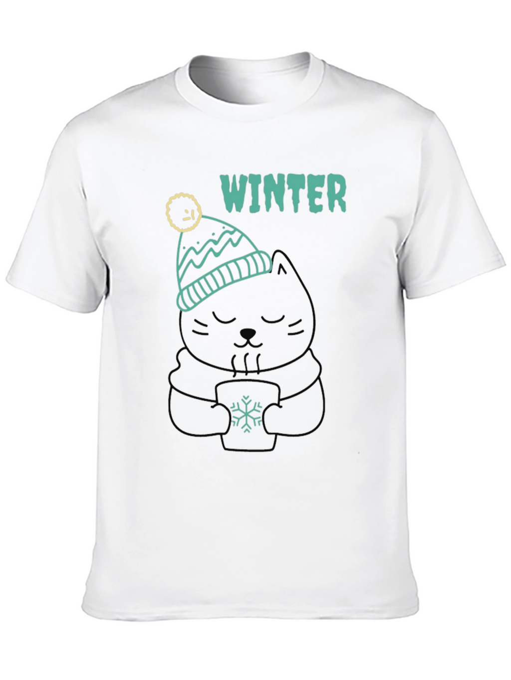 Winter Cat T-Shirt - Cozy & Cute