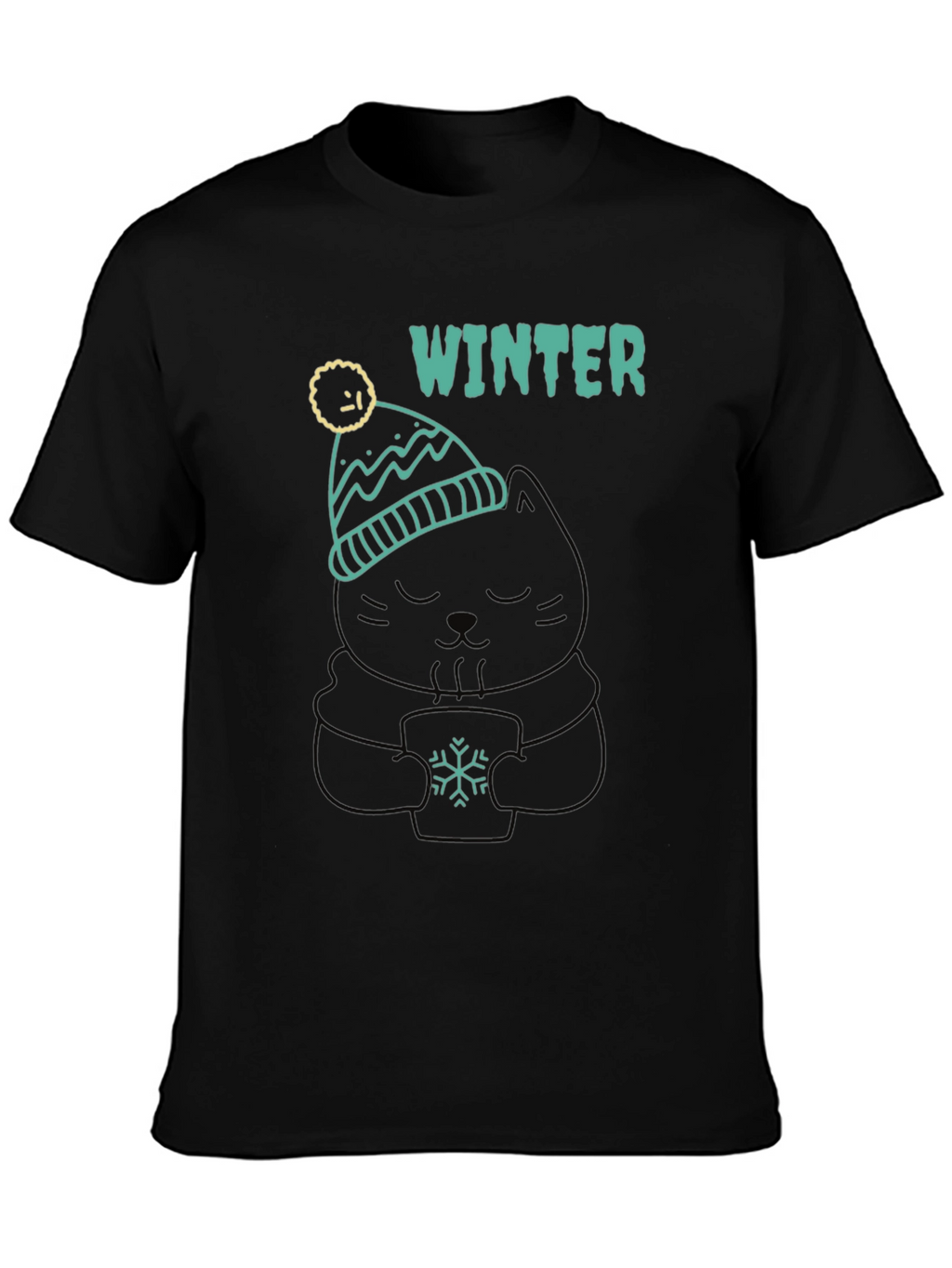 Winter Cat T-Shirt - Cozy & Cute