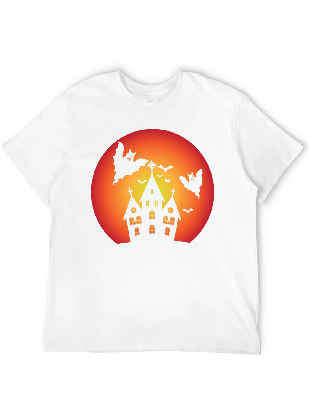 Spooky Halloween T-Shirt - Haunted House & Bats