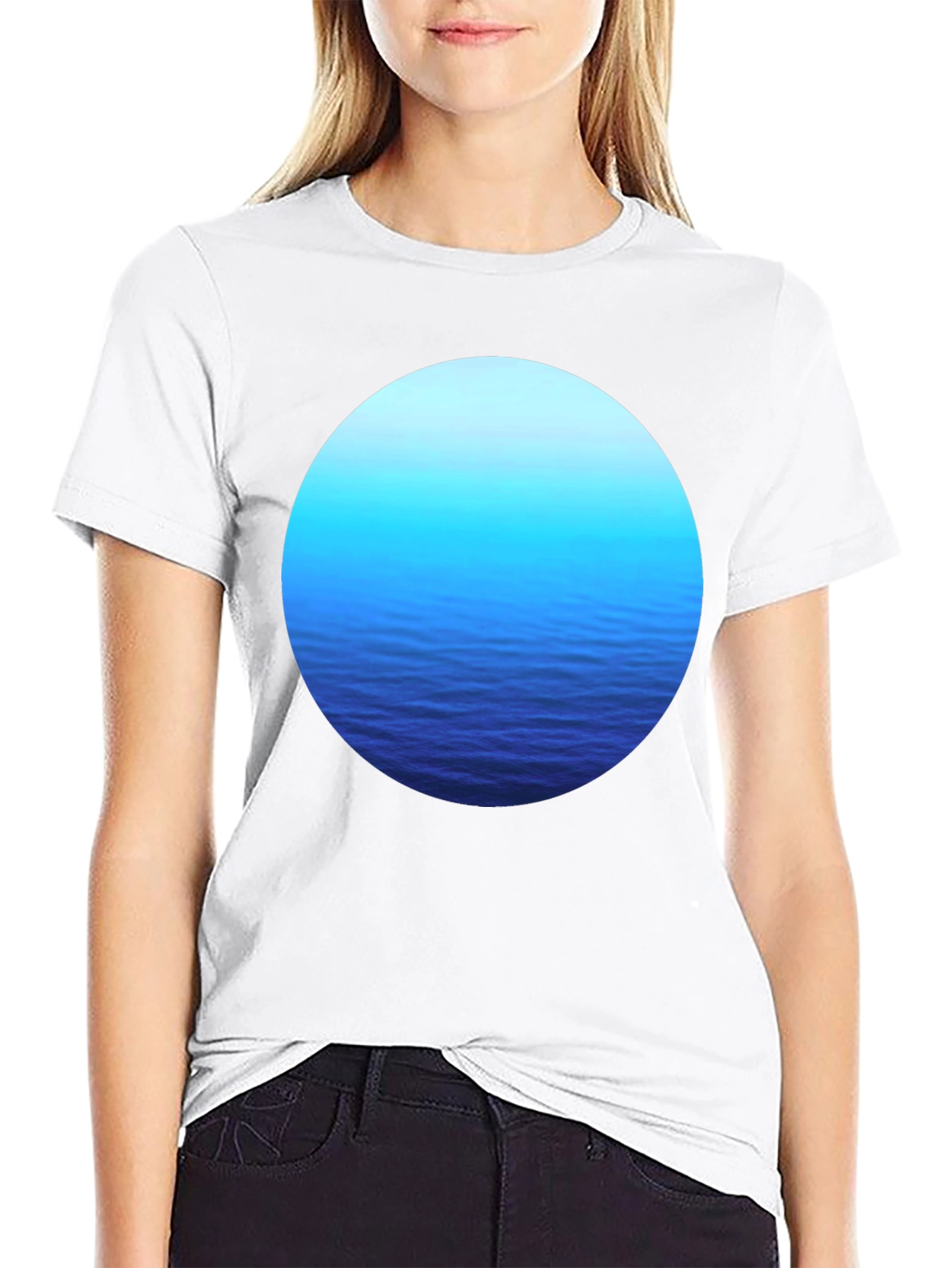 Ocean View Graphic Tee - Soft Black T-Shirt