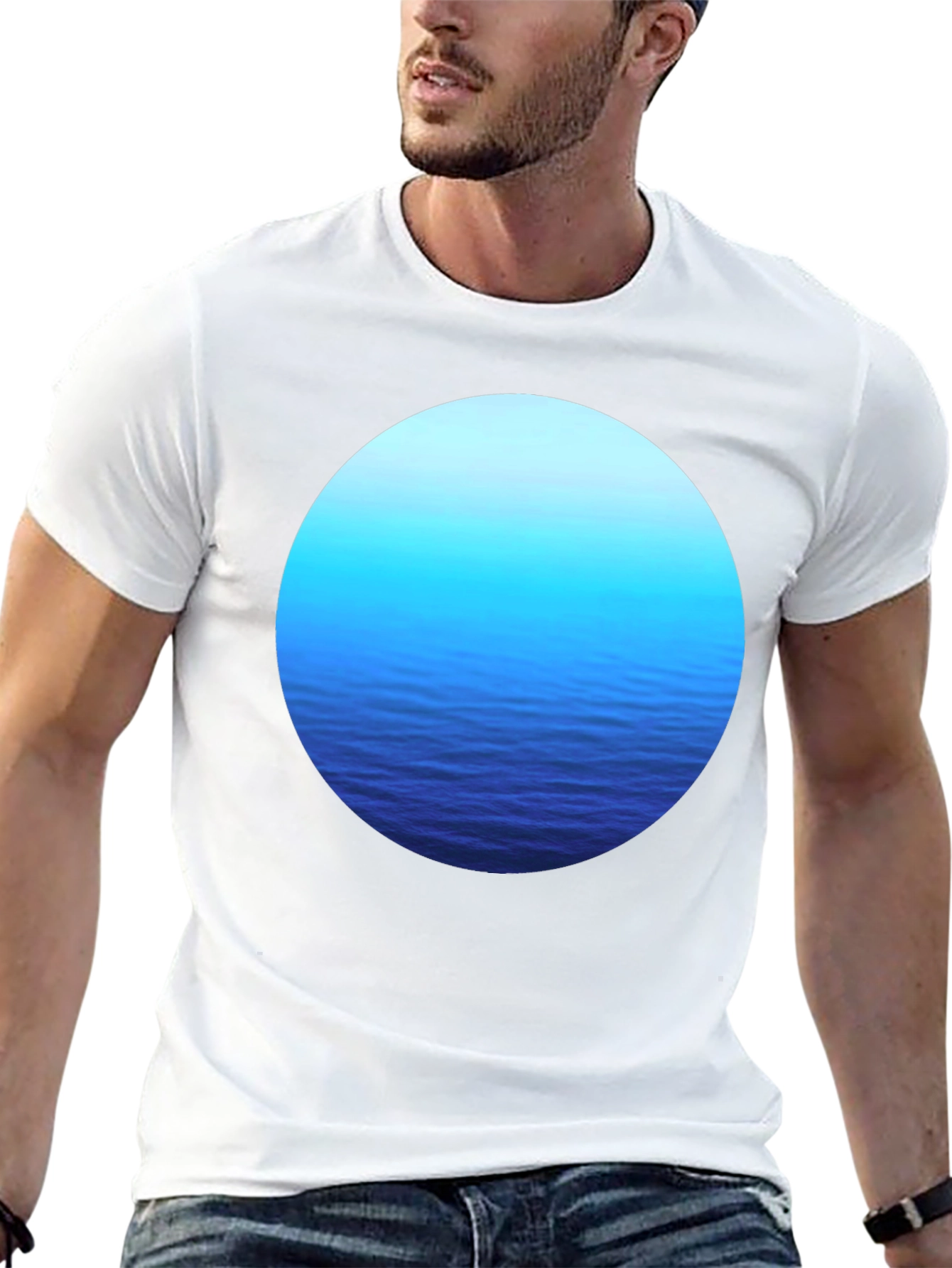 Ocean View Graphic Tee - Soft Black T-Shirt