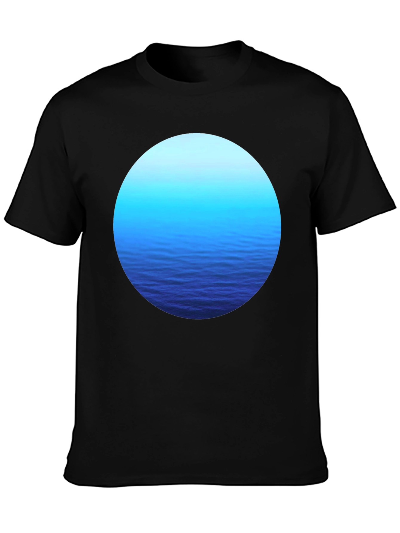 Ocean View Graphic Tee - Soft Black T-Shirt