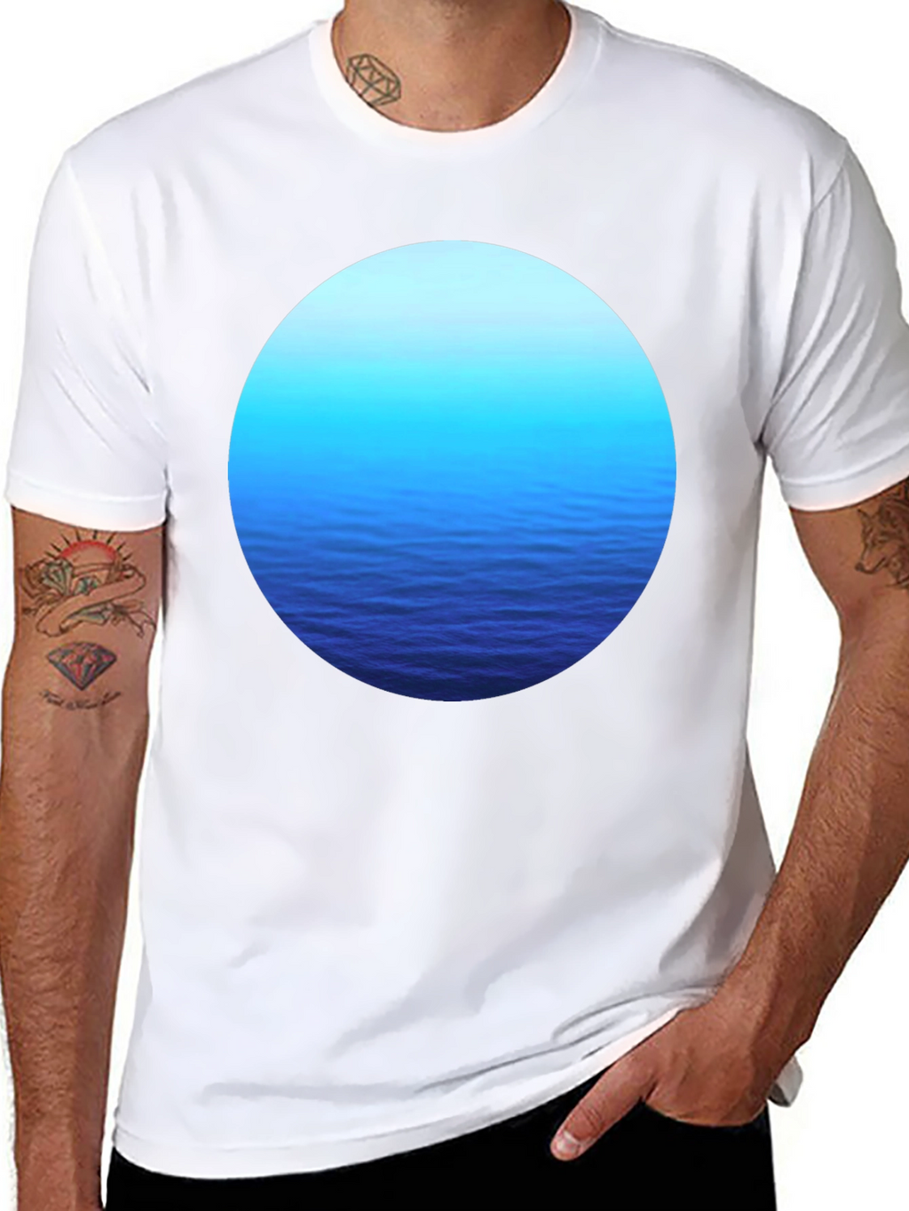 Ocean View Graphic Tee - Soft Black T-Shirt