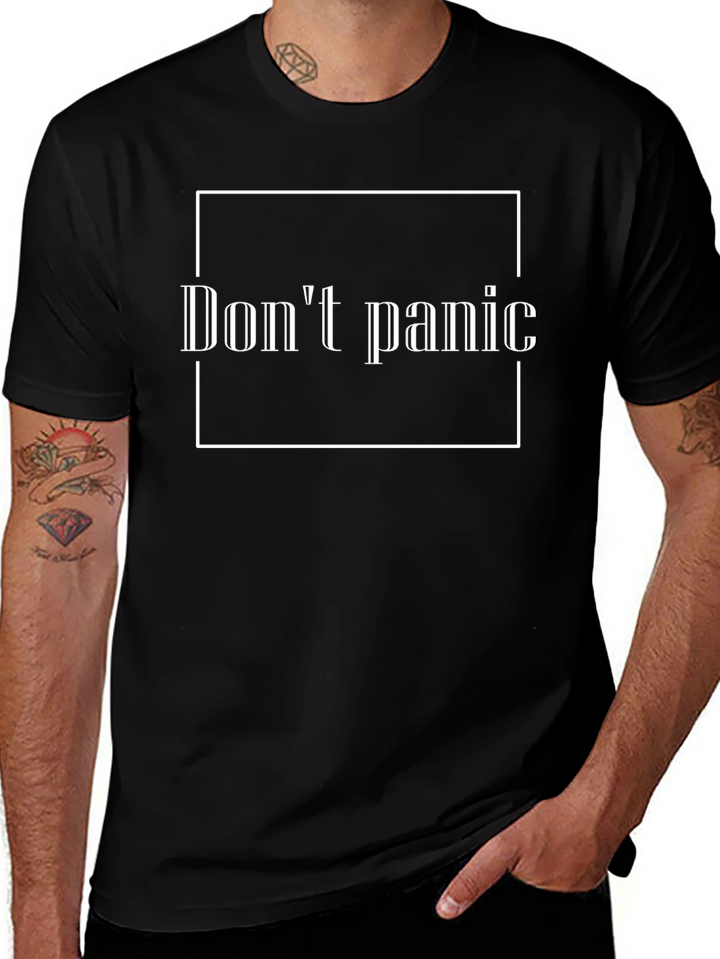 Dont Panic Graphic Tee - Black