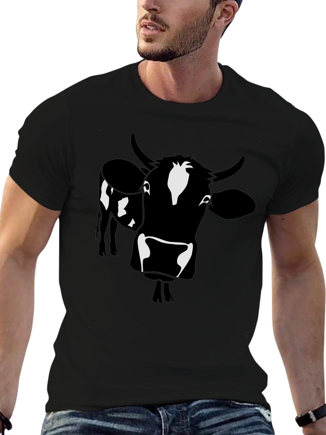 Black Cow Graphic Tee - Mens Short Sleeve Shirt