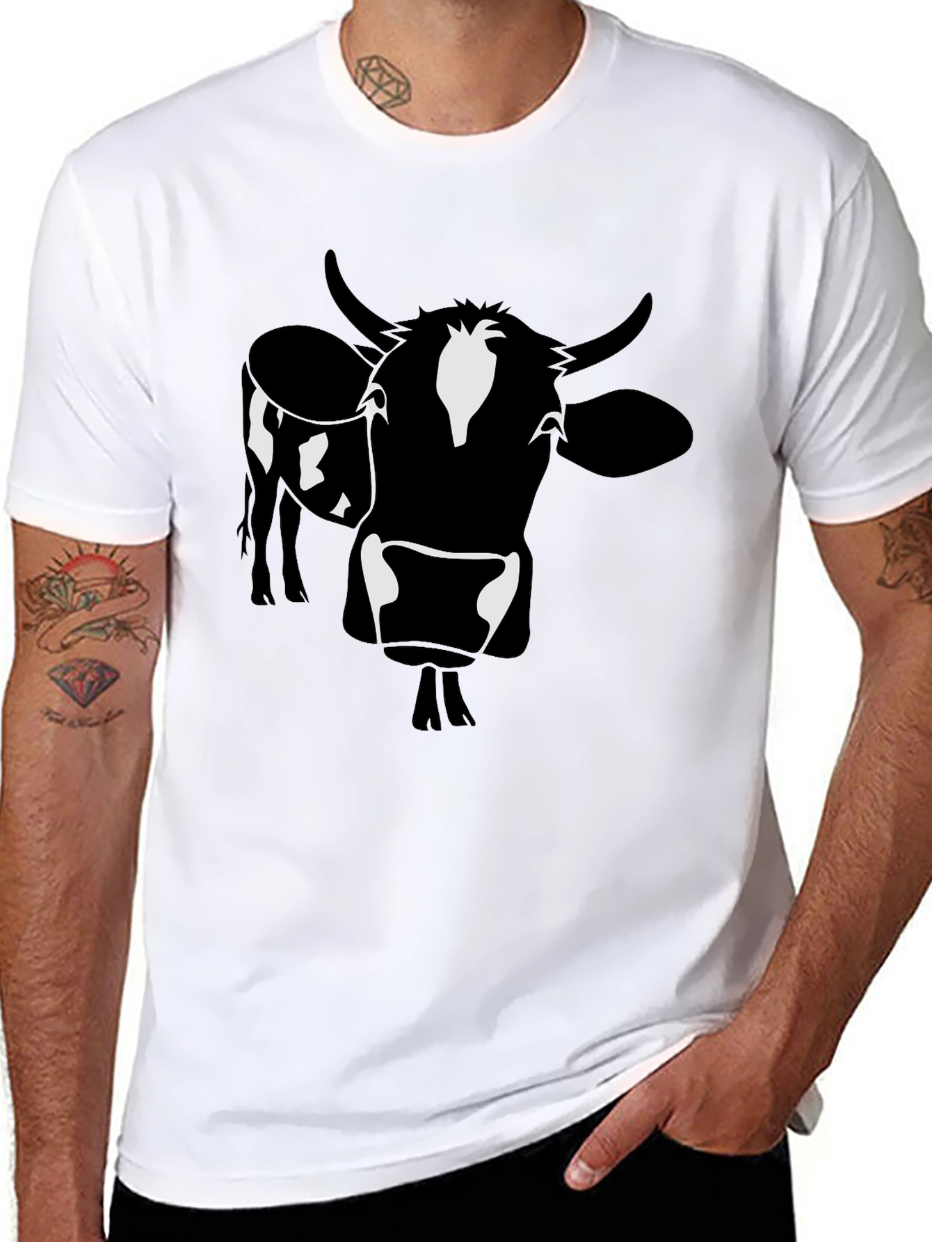 Black Cow Graphic Tee - Mens Short Sleeve Shirt