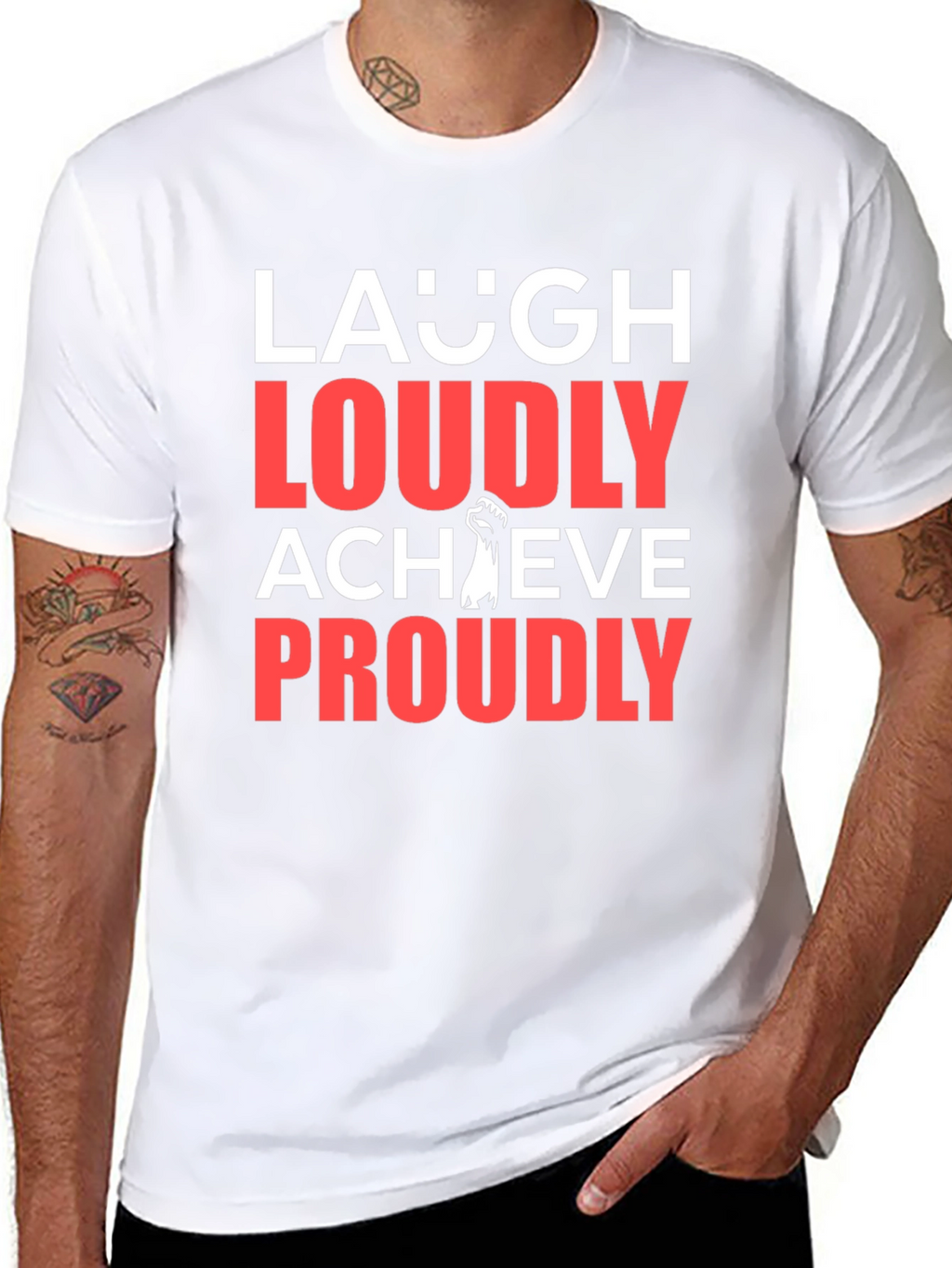 Laugh Loudly Achieve Proudly Graphic Tee