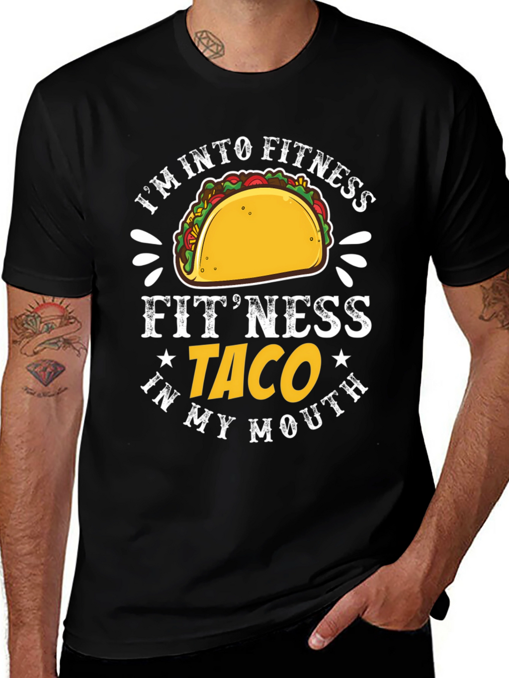 Fitness Taco Graphic T-Shirt - Humorous Tee