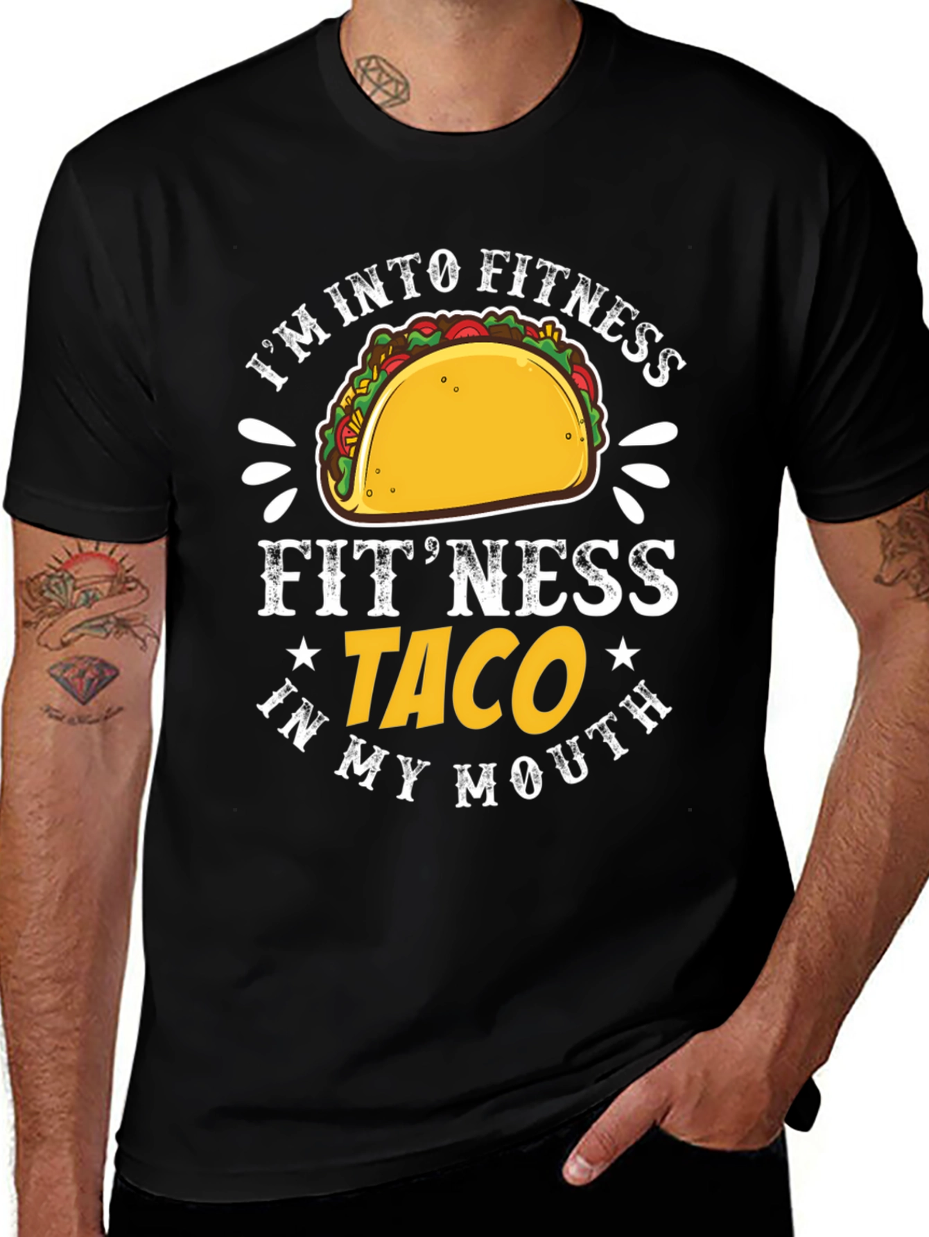 Fitness Taco Graphic T-Shirt - Humorous Tee