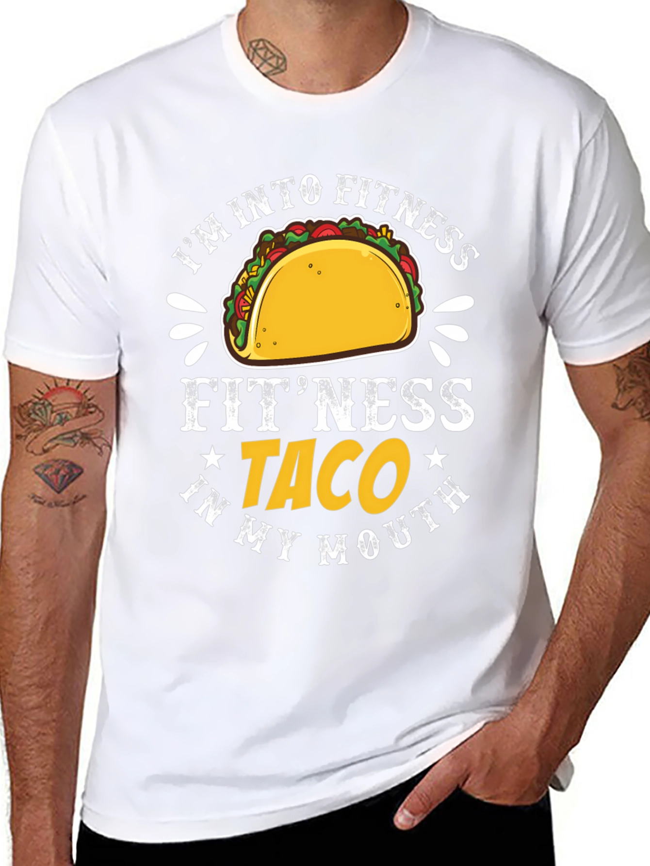 Fitness Taco Graphic T-Shirt - Humorous Tee