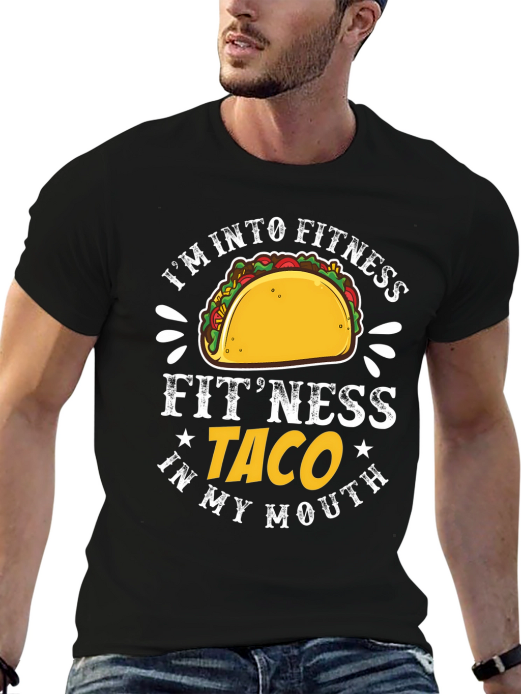 Fitness Taco Graphic T-Shirt - Humorous Tee